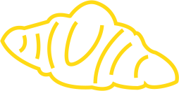 Yellow croissant icon